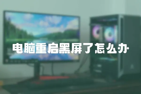 電腦重啟黑屏了怎么辦