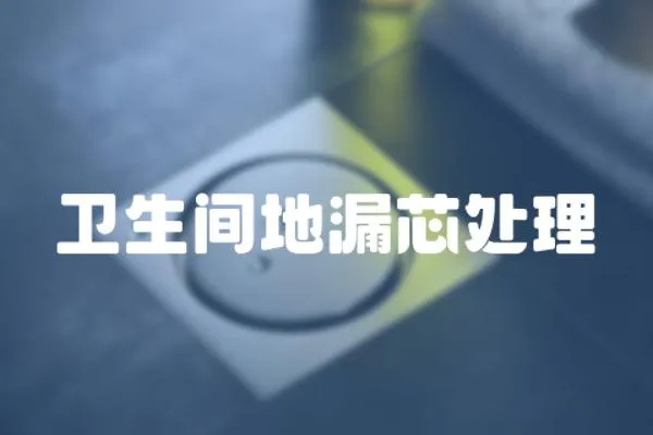 衛(wèi)生間地漏芯處理