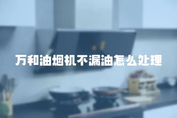 萬和油煙機不漏油怎么處理
