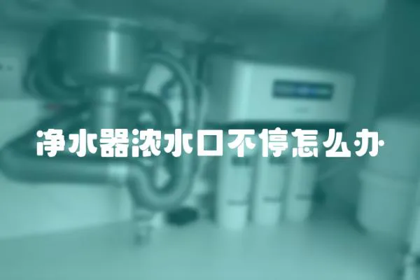 凈水器濃水口不停怎么辦