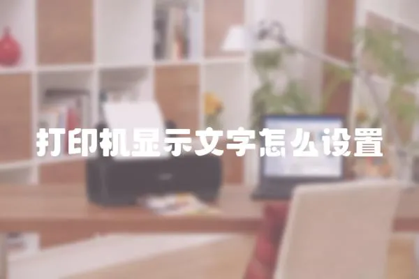 打印機(jī)顯示文字怎么設(shè)置