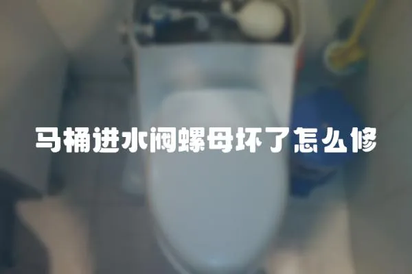 馬桶進水閥螺母壞了怎么修