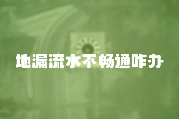 地漏流水不暢通咋辦