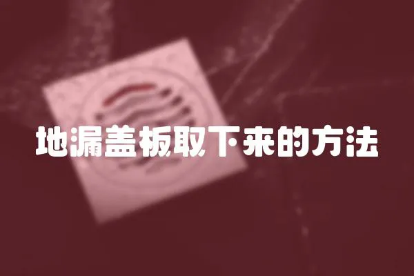 地漏蓋板取下來的方法