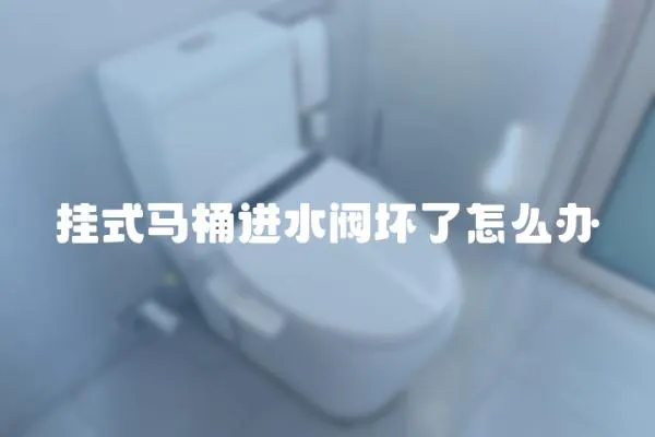 掛式馬桶進水閥壞了怎么辦