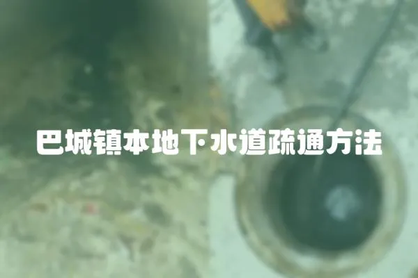 巴城鎮(zhèn)本地下水道疏通方法