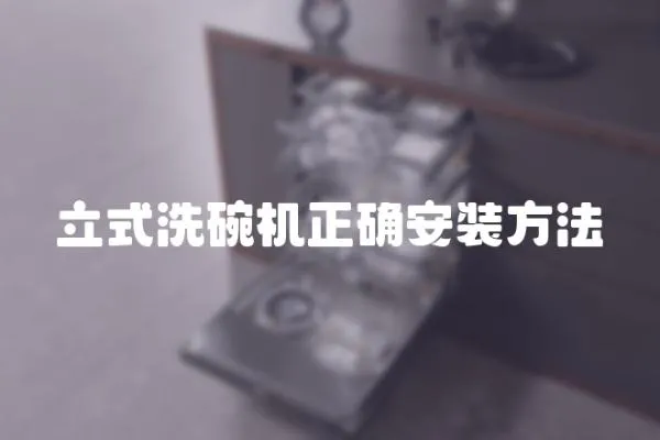 立式洗碗機正確安裝方法