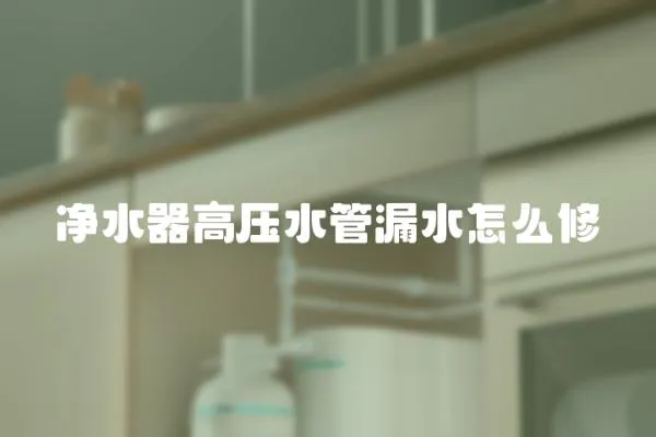 凈水器高壓水管漏水怎么修