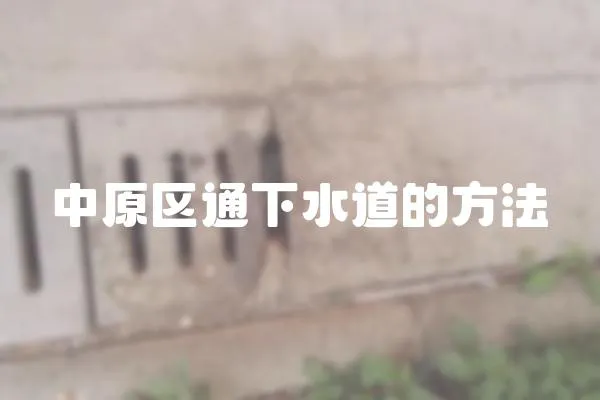 中原區通下水道的方法