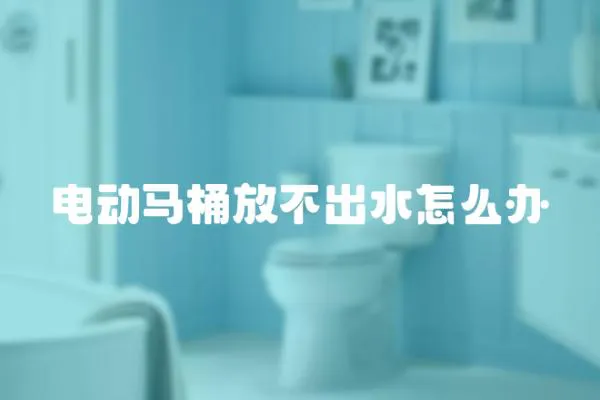 電動馬桶放不出水怎么辦