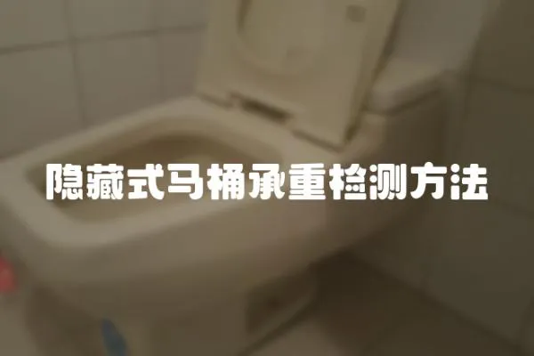 隱藏式馬桶承重檢測方法