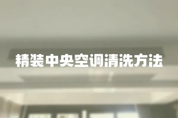 精裝中央空調(diào)清洗方法