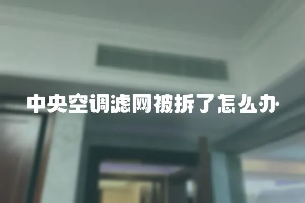 中央空調濾網被拆了怎么辦