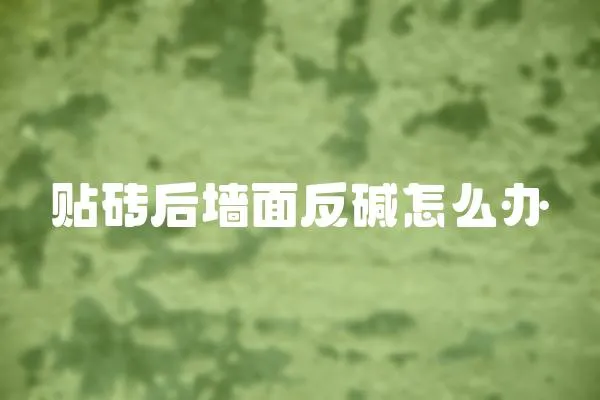 貼磚后墻面反堿怎么辦