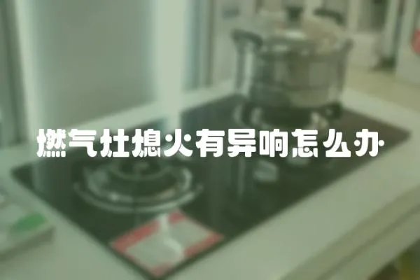 燃氣灶熄火有異響怎么辦