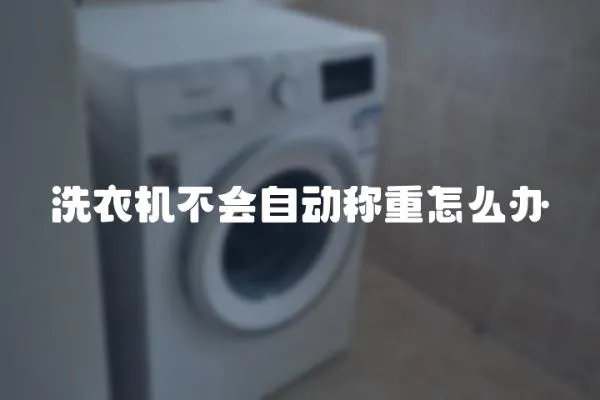 洗衣機(jī)不會(huì)自動(dòng)稱重怎么辦