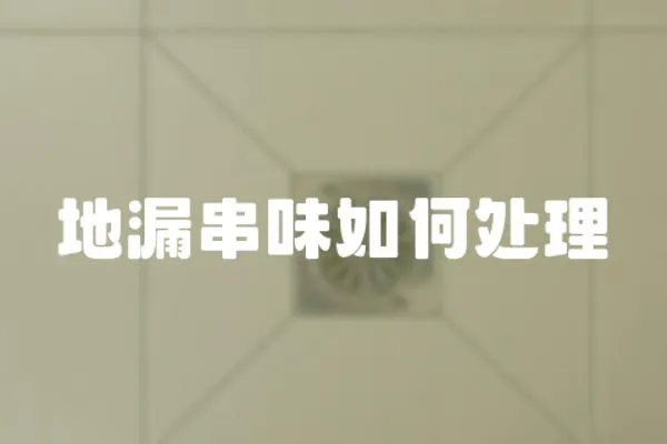 地漏串味如何處理