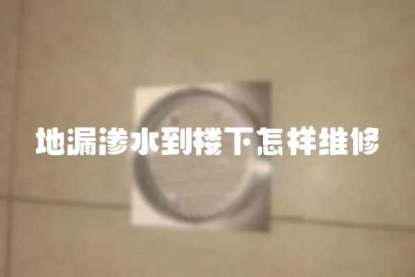 地漏滲水到樓下怎樣維修