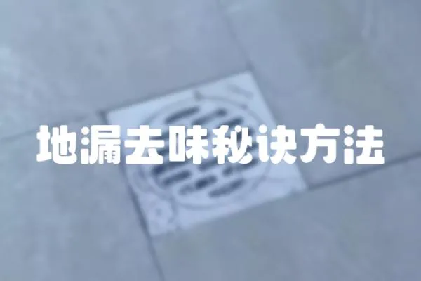 地漏去味秘訣方法