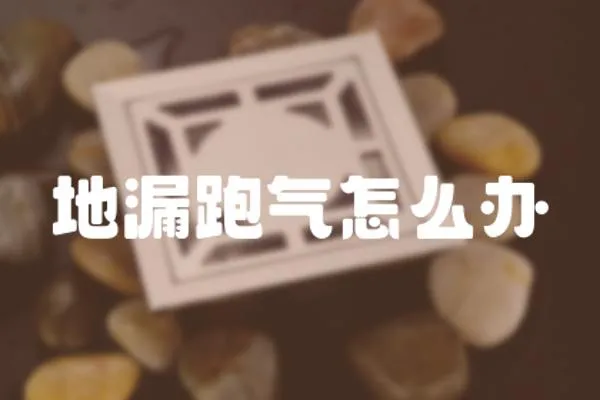 地漏跑氣怎么辦