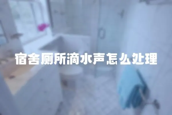 宿舍廁所滴水聲怎么處理