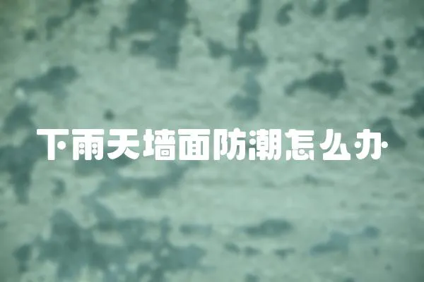 下雨天墻面防潮怎么辦