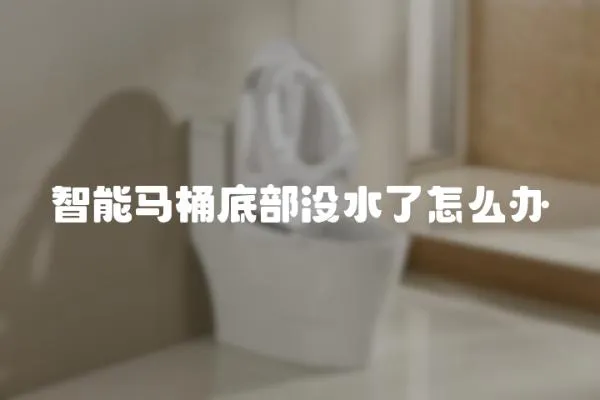 智能馬桶底部沒水了怎么辦