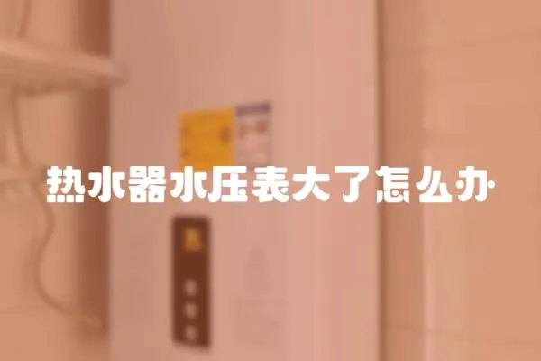 熱水器水壓表大了怎么辦