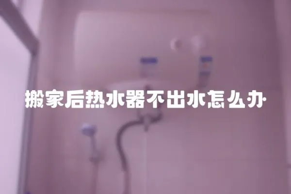 搬家后熱水器不出水怎么辦