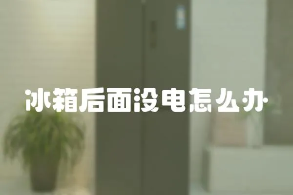冰箱后面沒電怎么辦