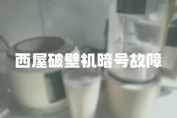 西屋破壁機暗號故障