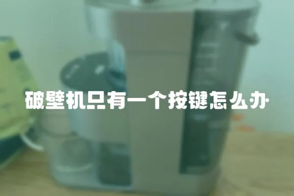 破壁機只有一個按鍵怎么辦
