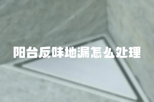 陽臺反味地漏怎么處理