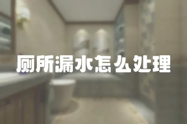 廁所漏水怎么處理