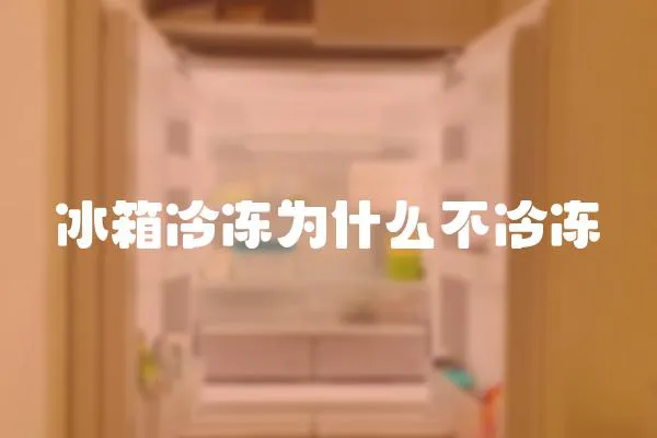 冰箱冷凍為什么不冷凍