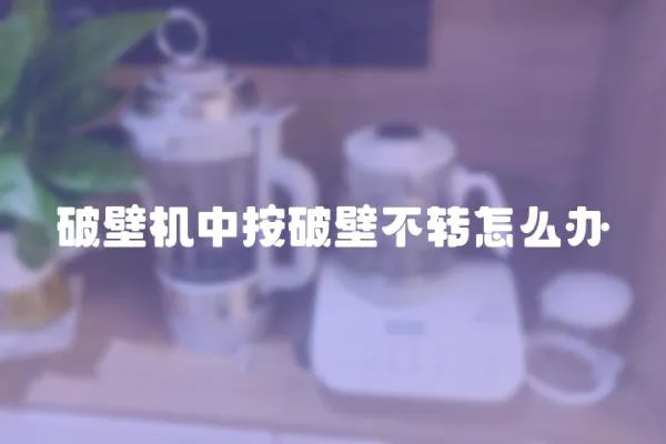 破壁機(jī)中按破壁不轉(zhuǎn)怎么辦