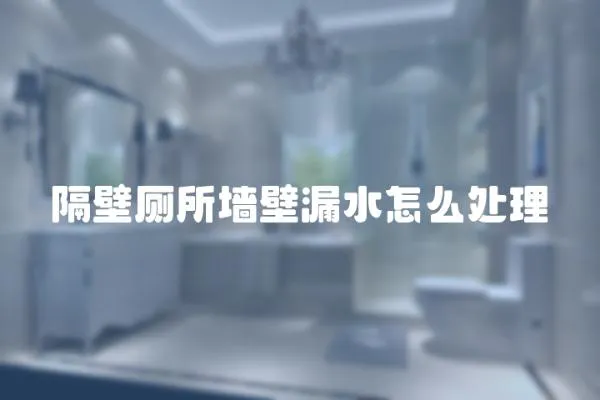 隔壁廁所墻壁漏水怎么處理