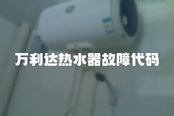 萬利達熱水器故障代碼