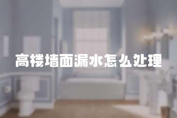 高樓墻面漏水怎么處理