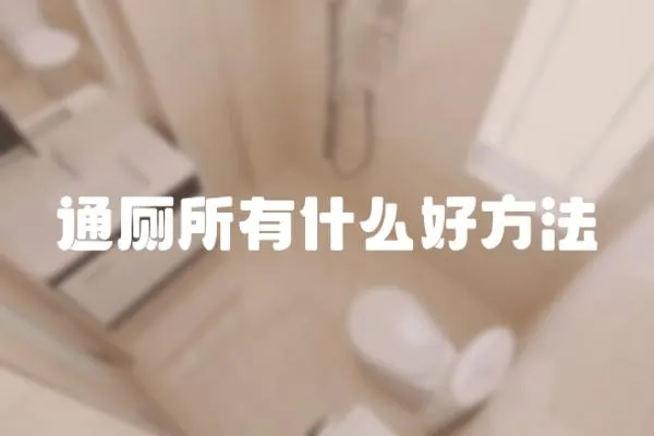 通廁所有什么好方法