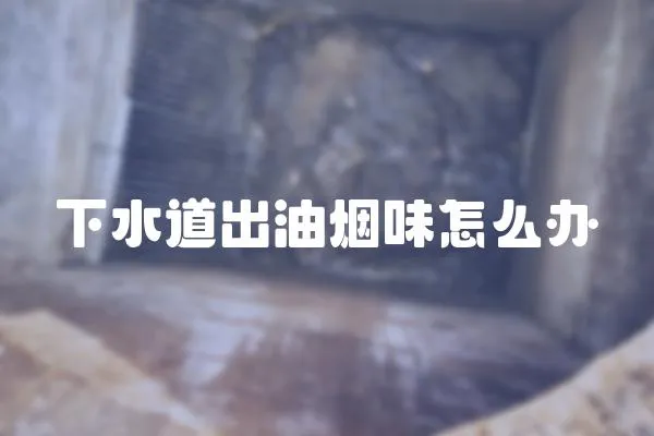 下水道出油煙味怎么辦