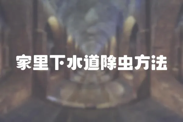 家里下水道除蟲方法