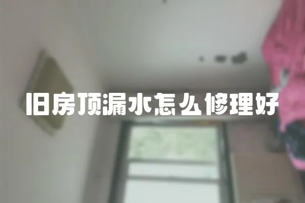 舊房頂漏水怎么修理好