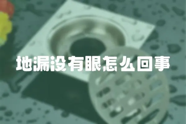 地漏沒有眼怎么回事
