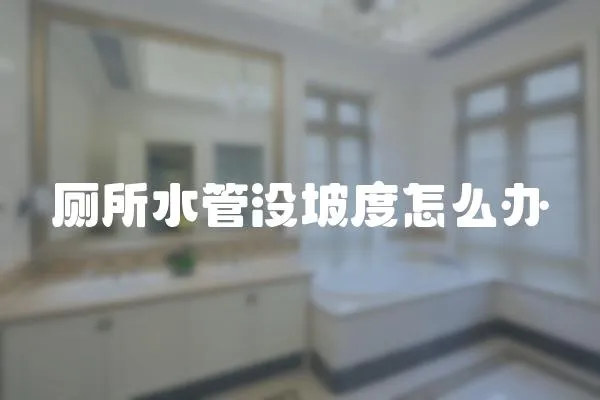 廁所水管沒坡度怎么辦