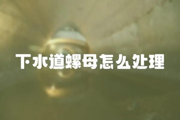 下水道螺母怎么處理