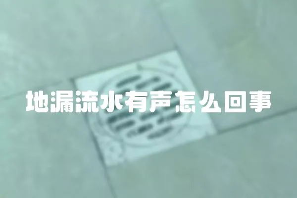 地漏流水有聲怎么回事
