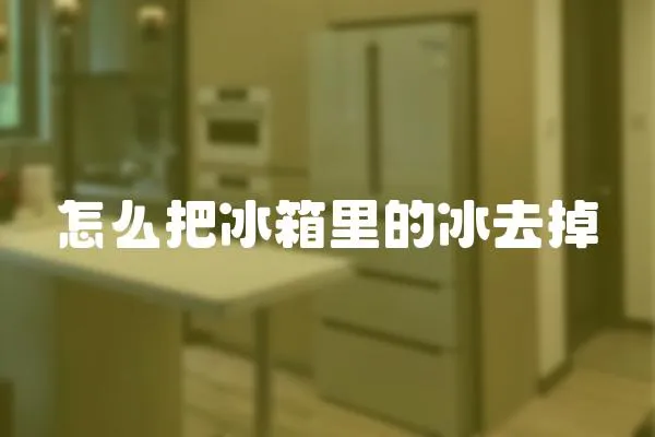 怎么把冰箱里的冰去掉