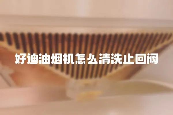 好迪油煙機怎么清洗止回閥