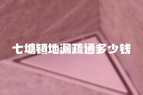七塘鎮地漏疏通多少錢